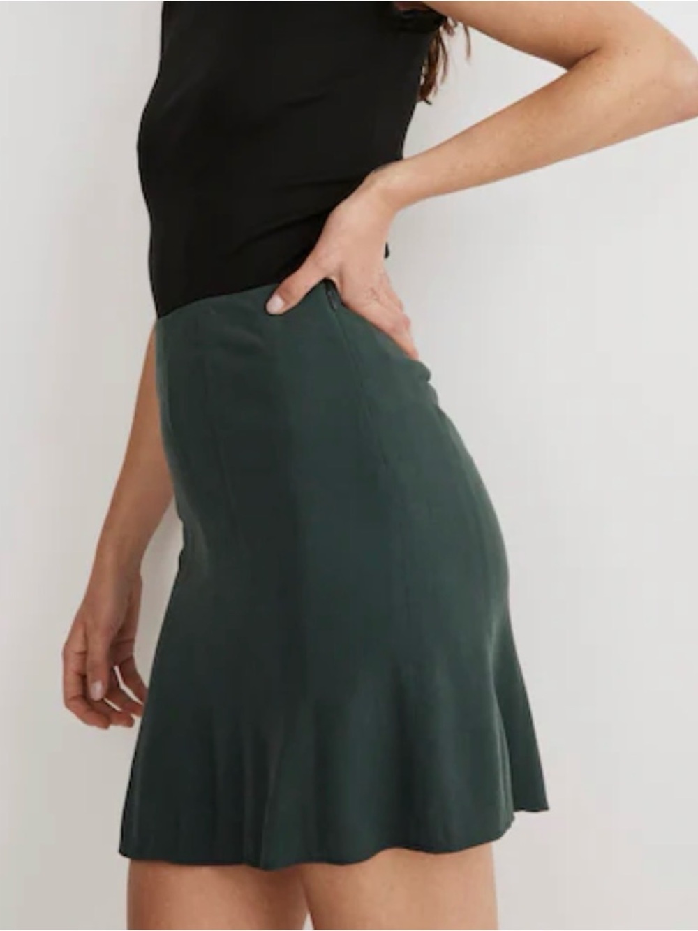 Madewell Forest Green A-Line Mini Skirt